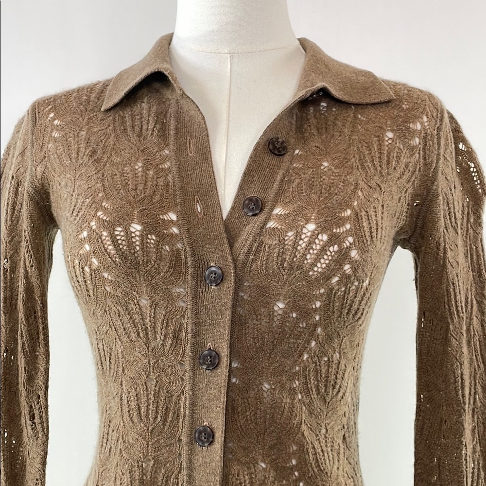 NAADAM Pointelle Button Down Sweater XS - Picture 7 of 9